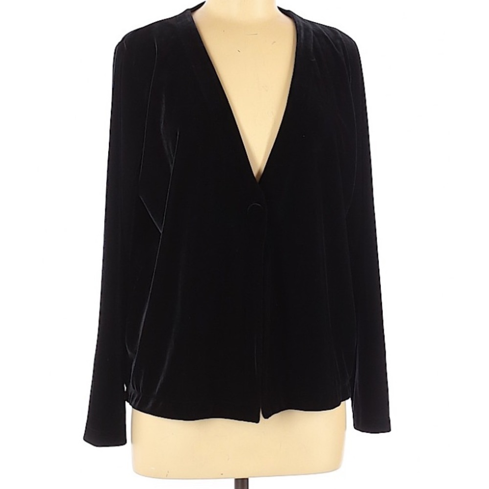 Hillard & Hanson Velvet Cardigan Black